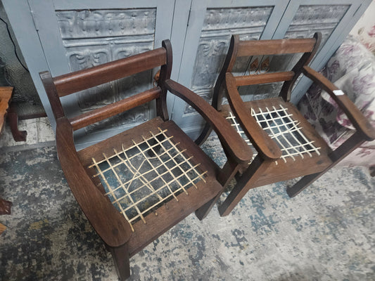 Pair of kiddies riempie chairs