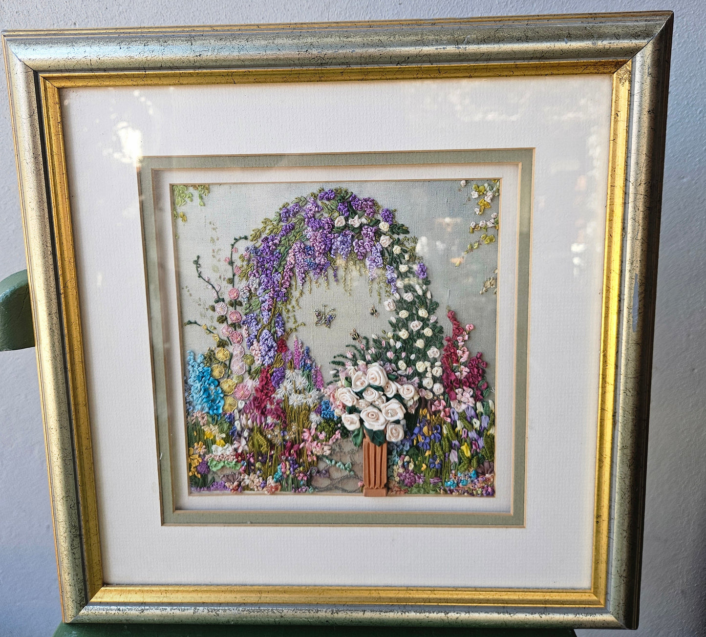 Secret garden embroidered picture