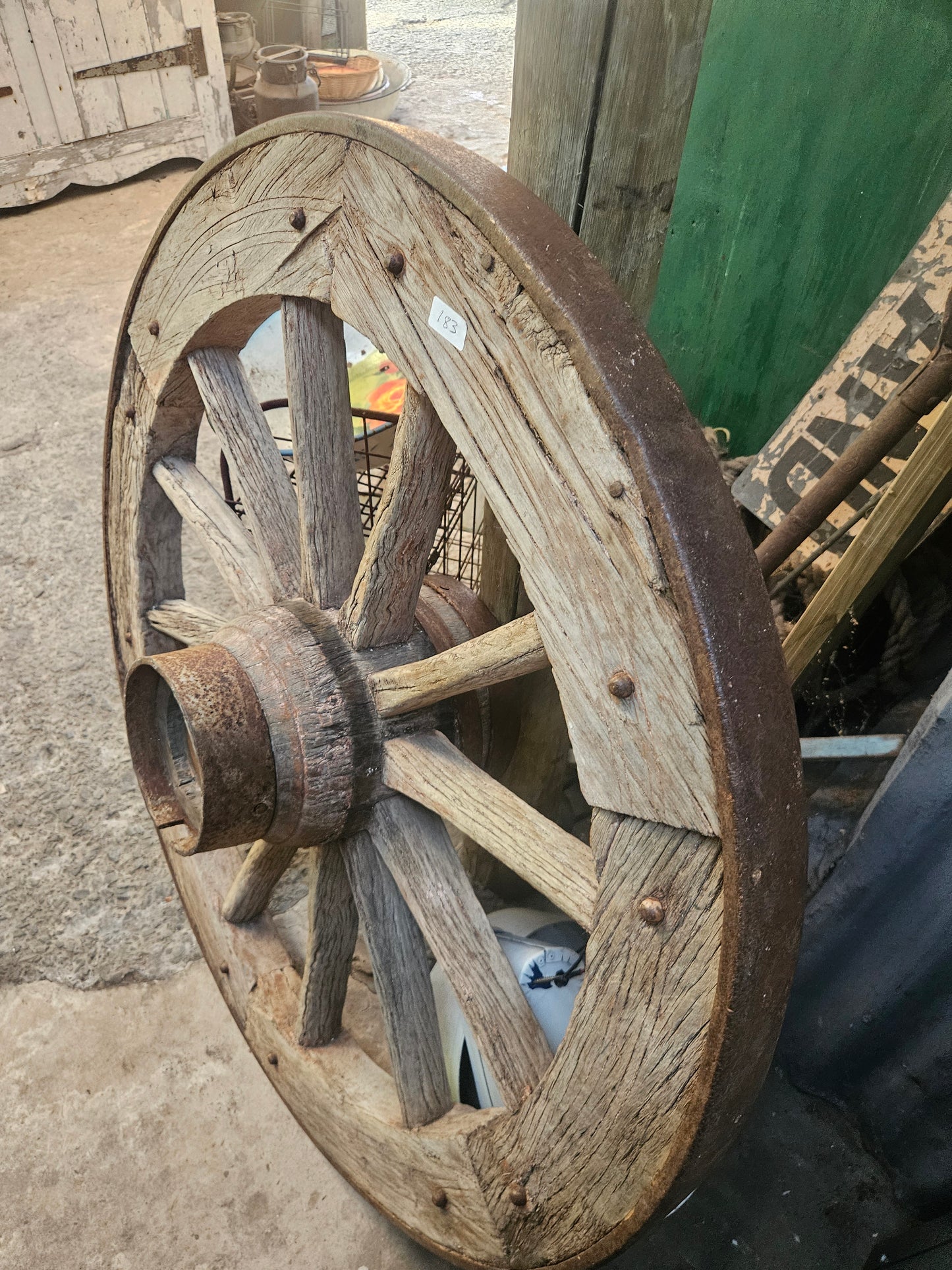 Original antique wagon wheel