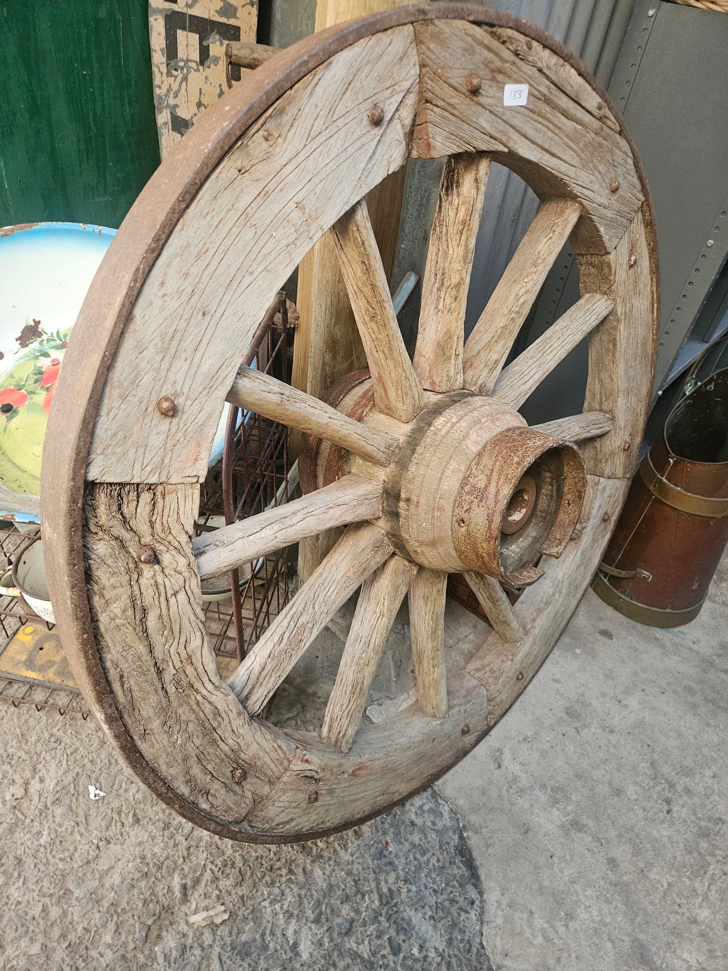 Original antique wagon wheel