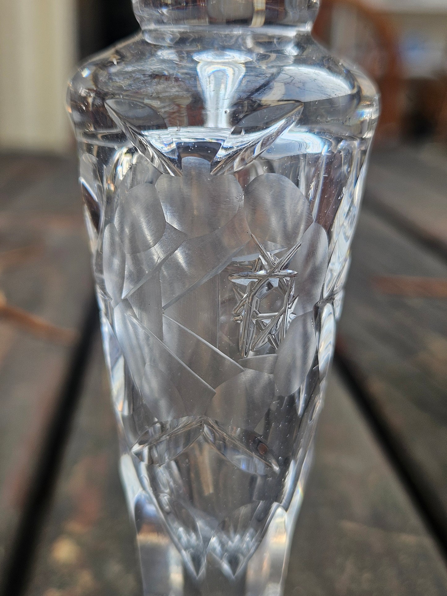 Pair of Rose-cut crystal candlestick holders