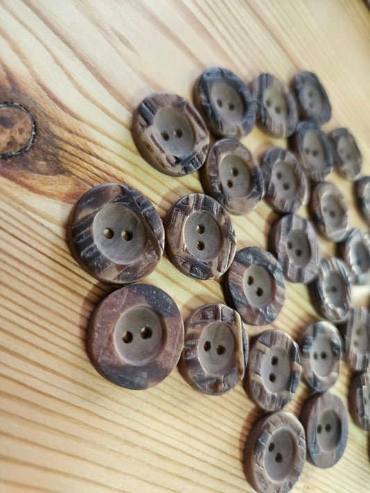 Textured brown buttons
