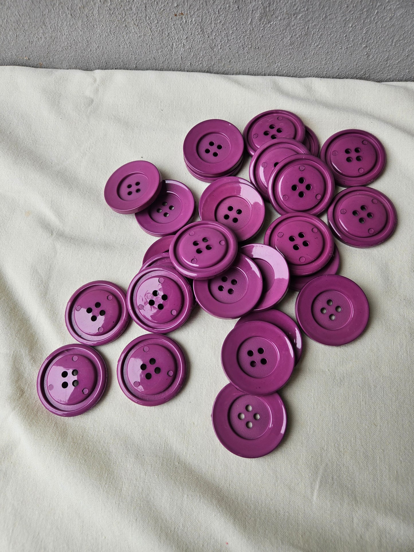 Large purple buttons
