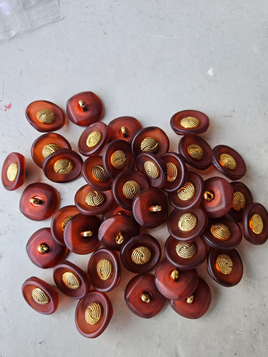Amber and gold buttons