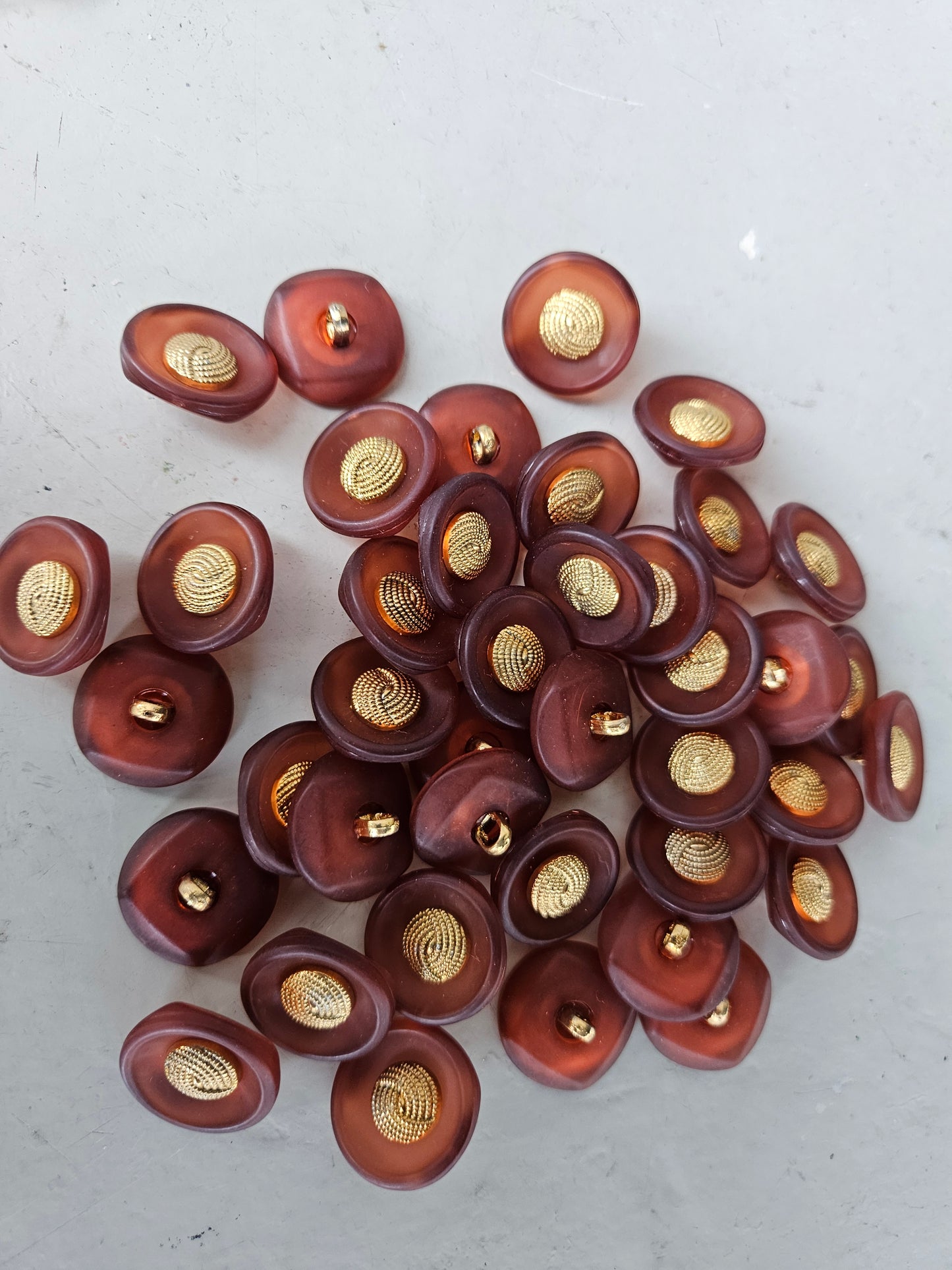 Amber and gold buttons