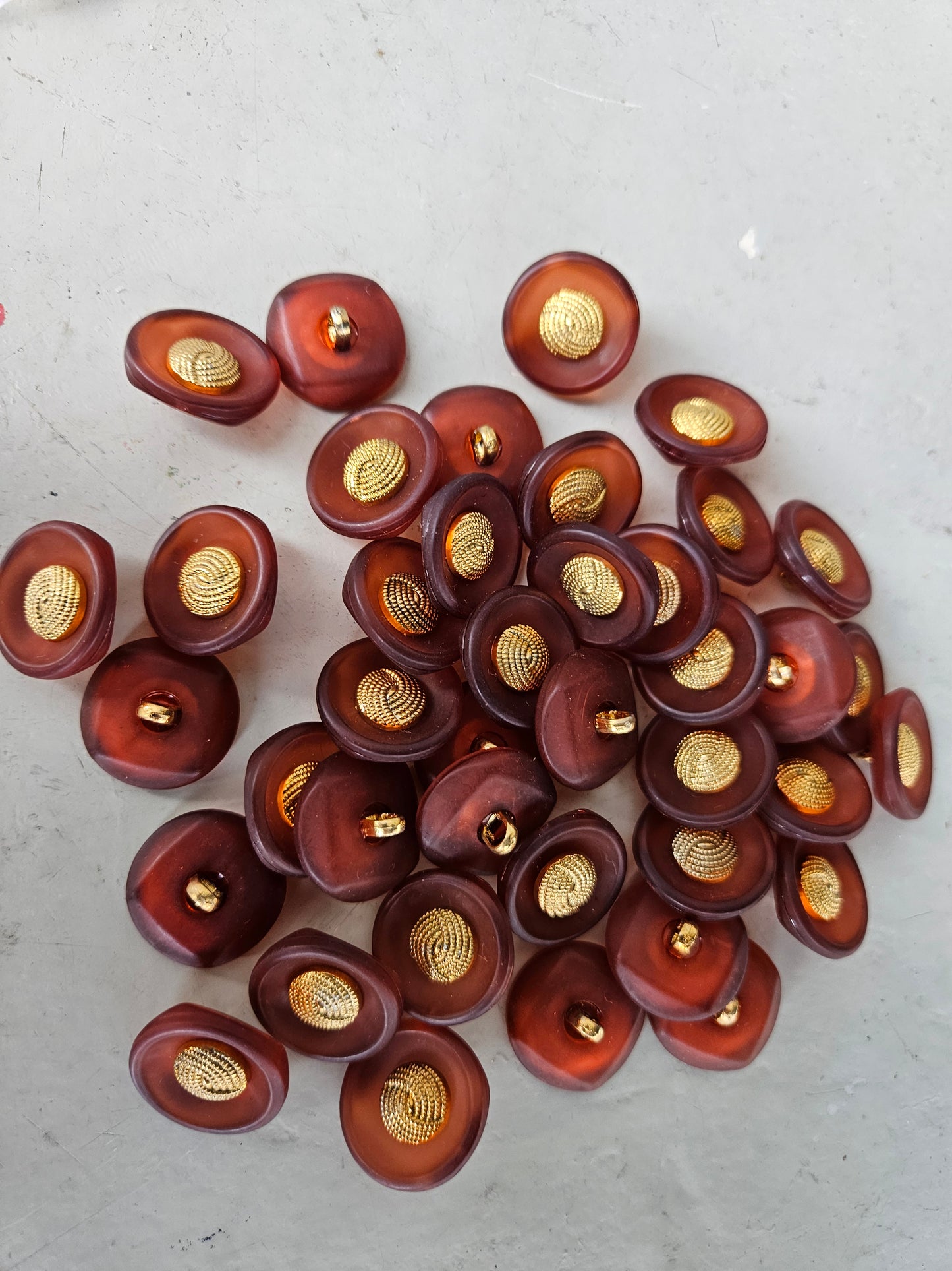 Amber and gold buttons