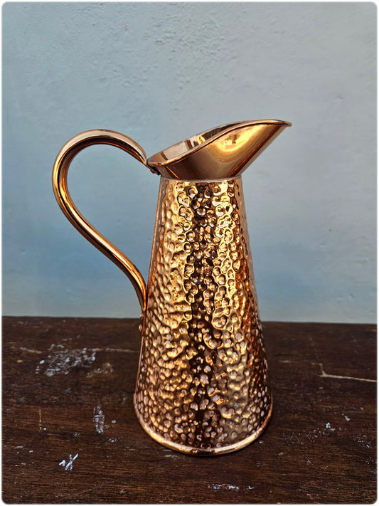 Mid-century hammered copper pitcher