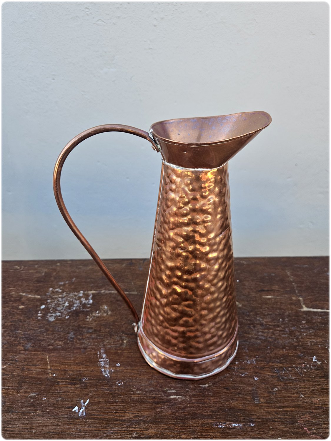 Mid-century hammered copper pitcher (smaller)