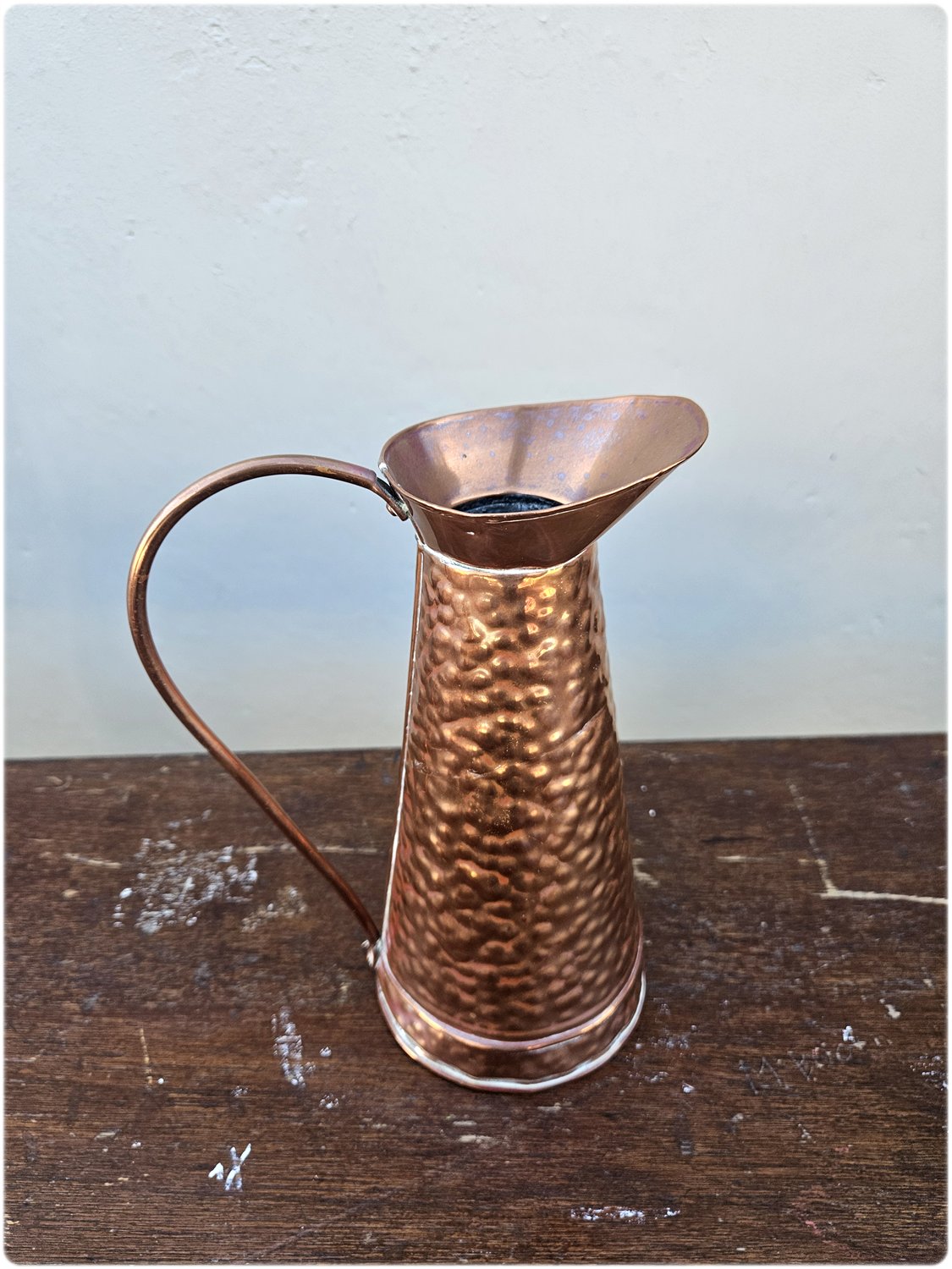 Mid-century hammered copper pitcher (smaller)
