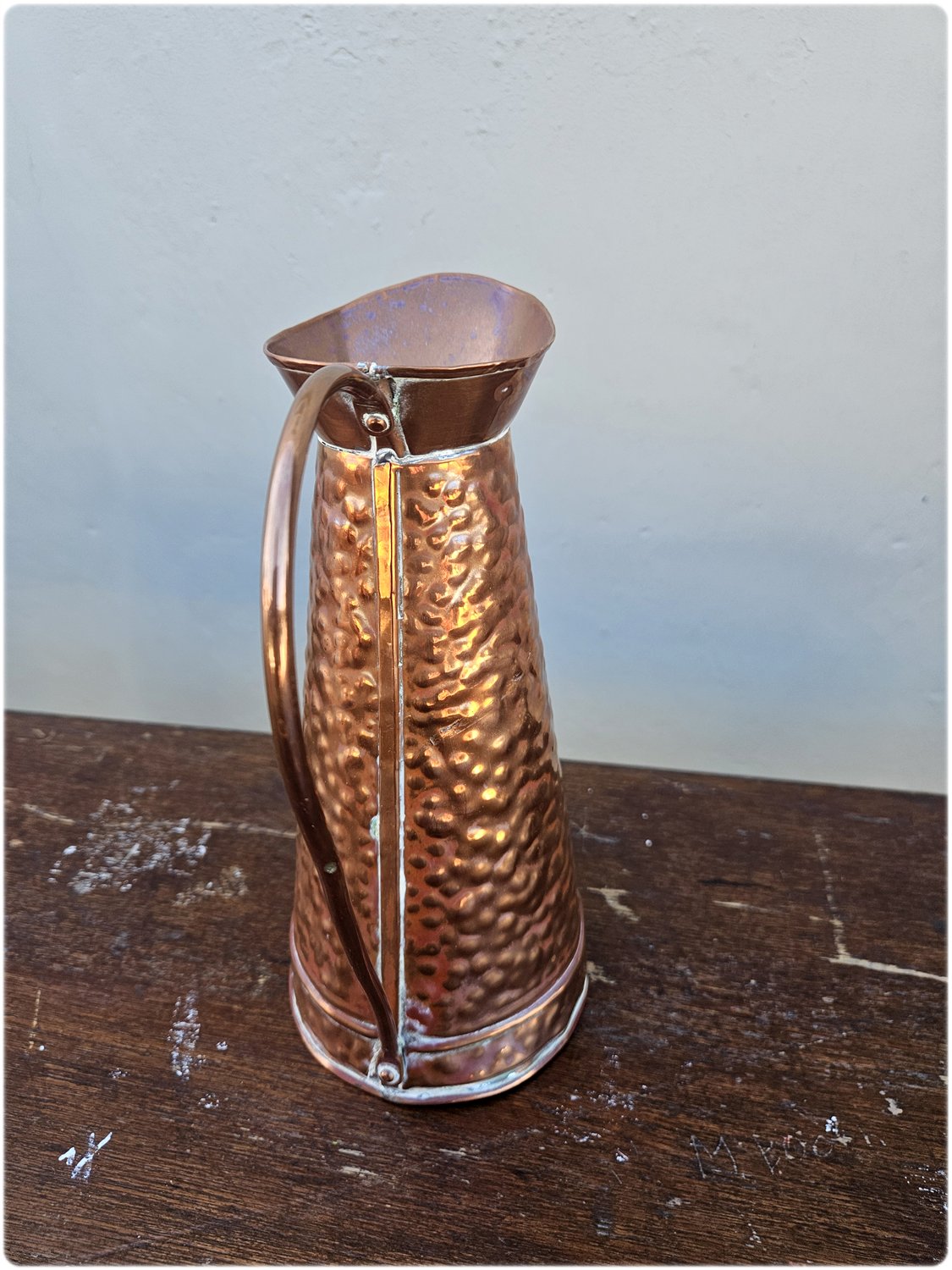 Mid-century hammered copper pitcher (smaller)