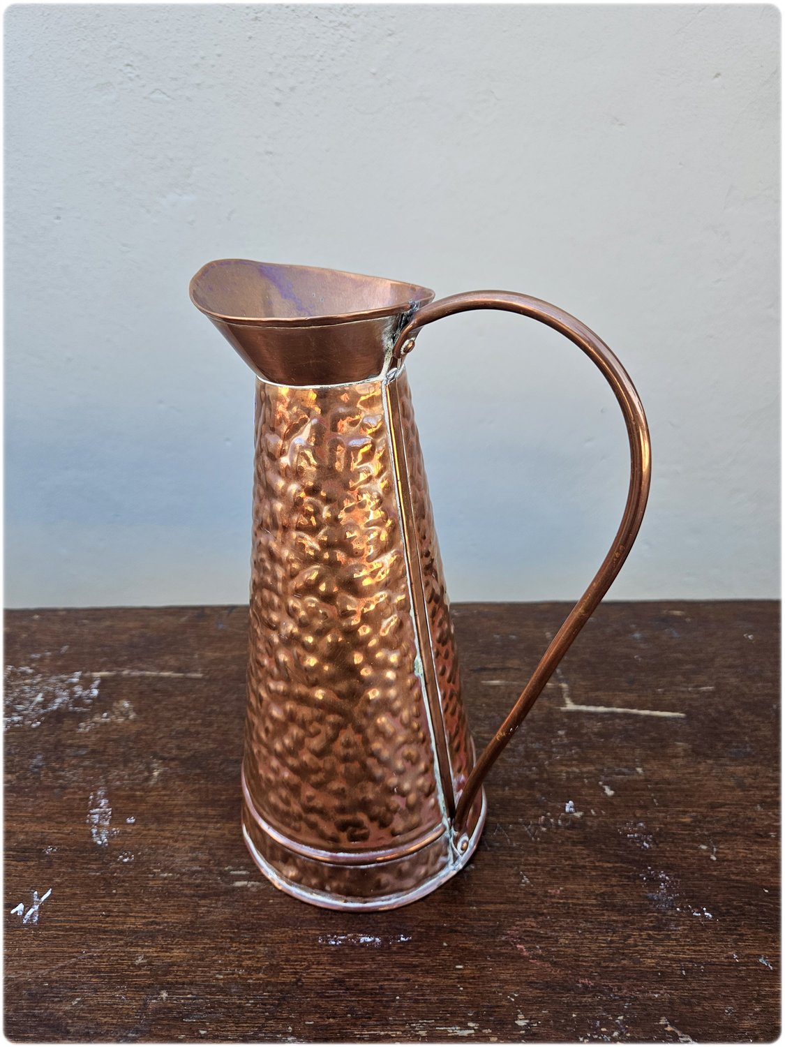 Mid-century hammered copper pitcher (smaller)