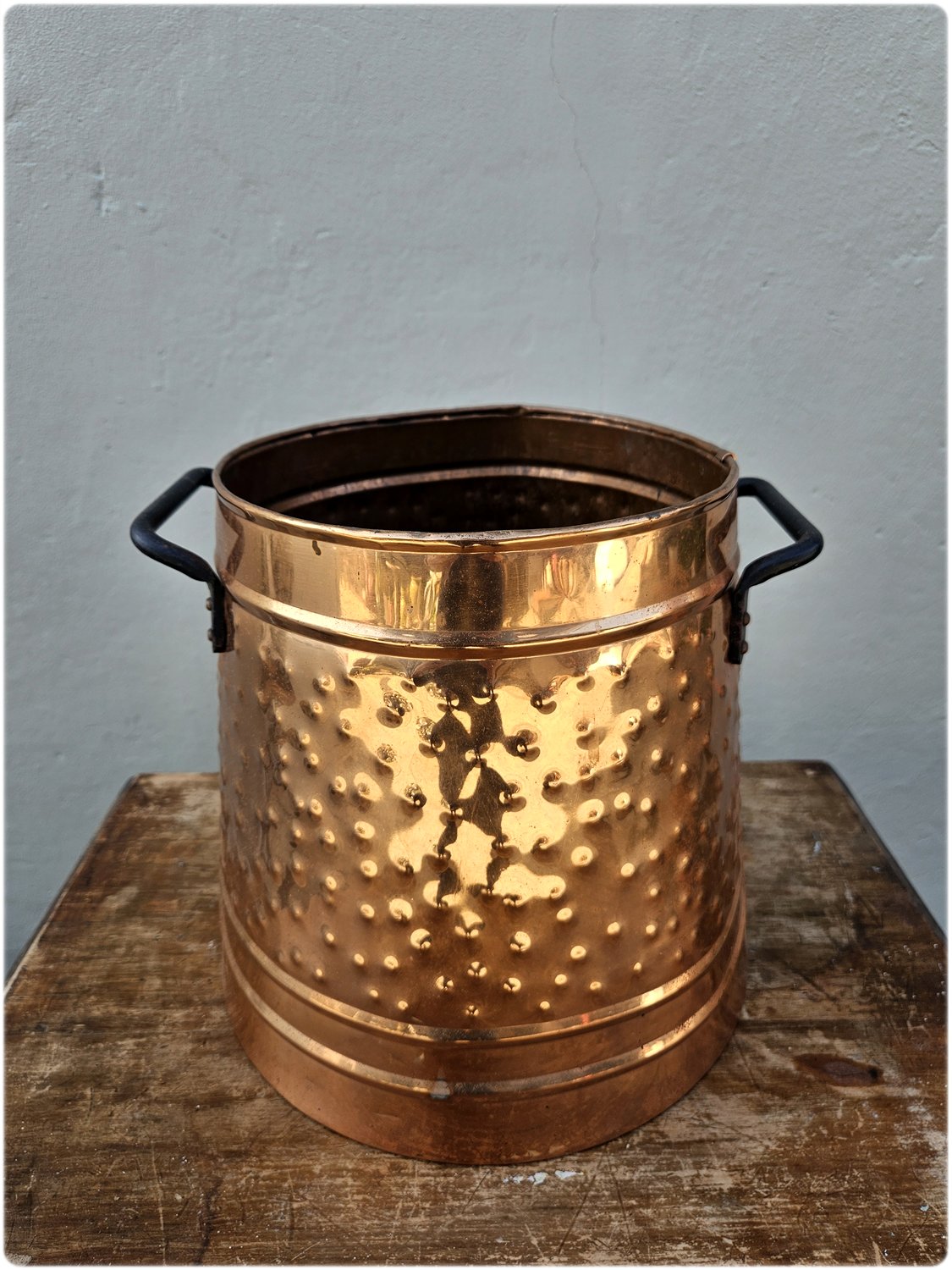Large copper bucket