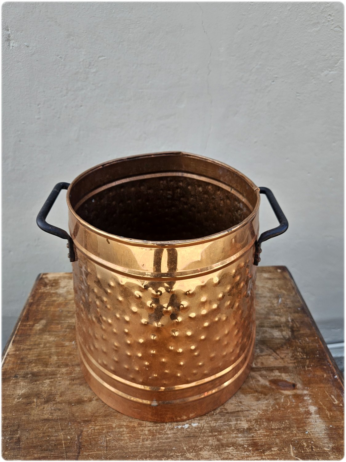 Large copper bucket
