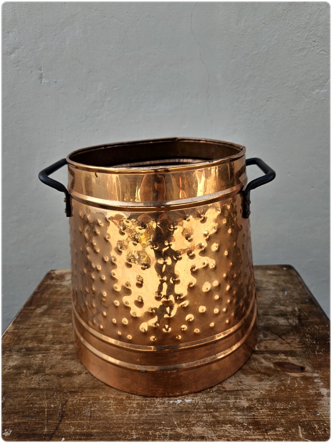 Large copper bucket