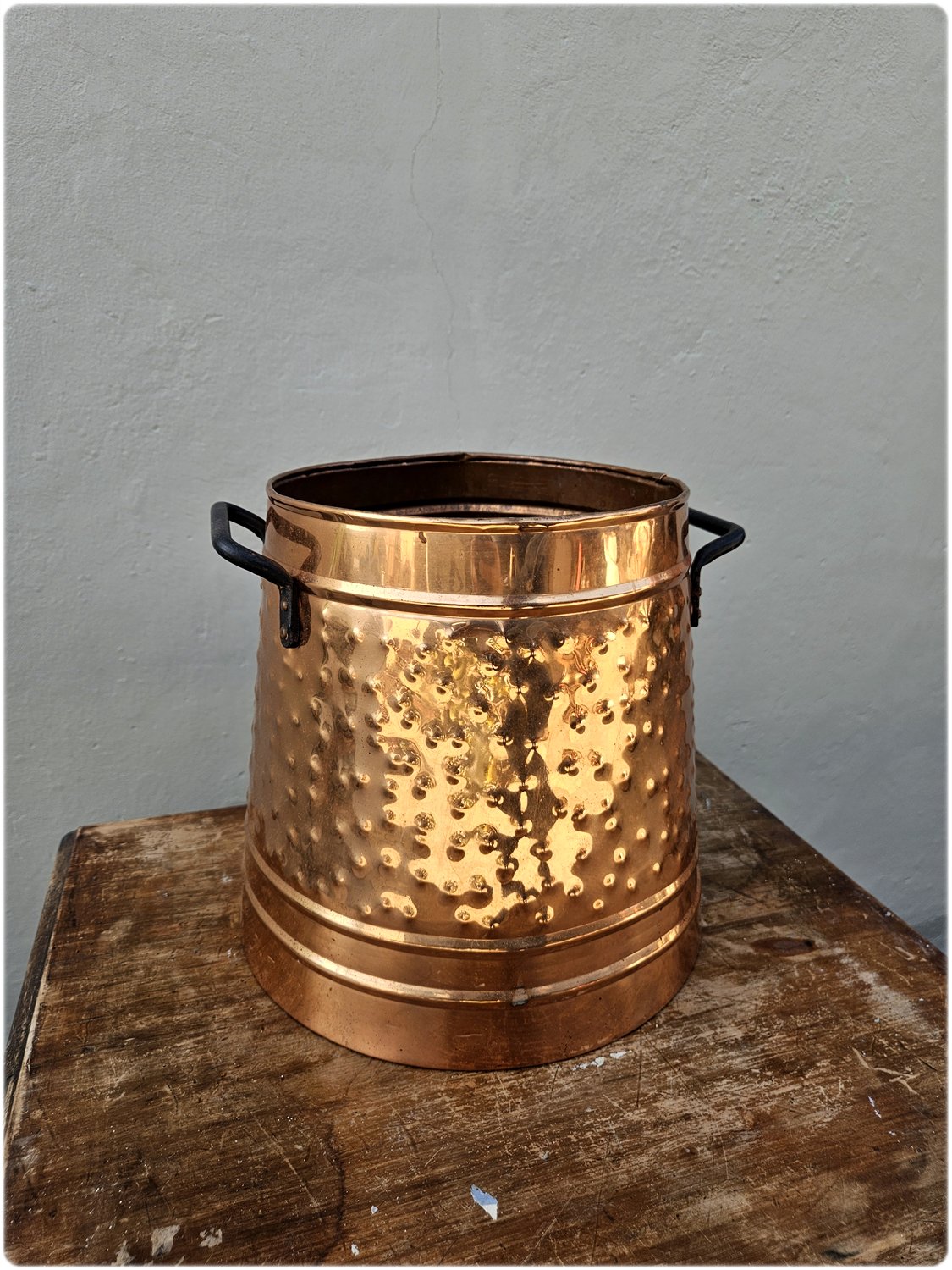 Large copper bucket
