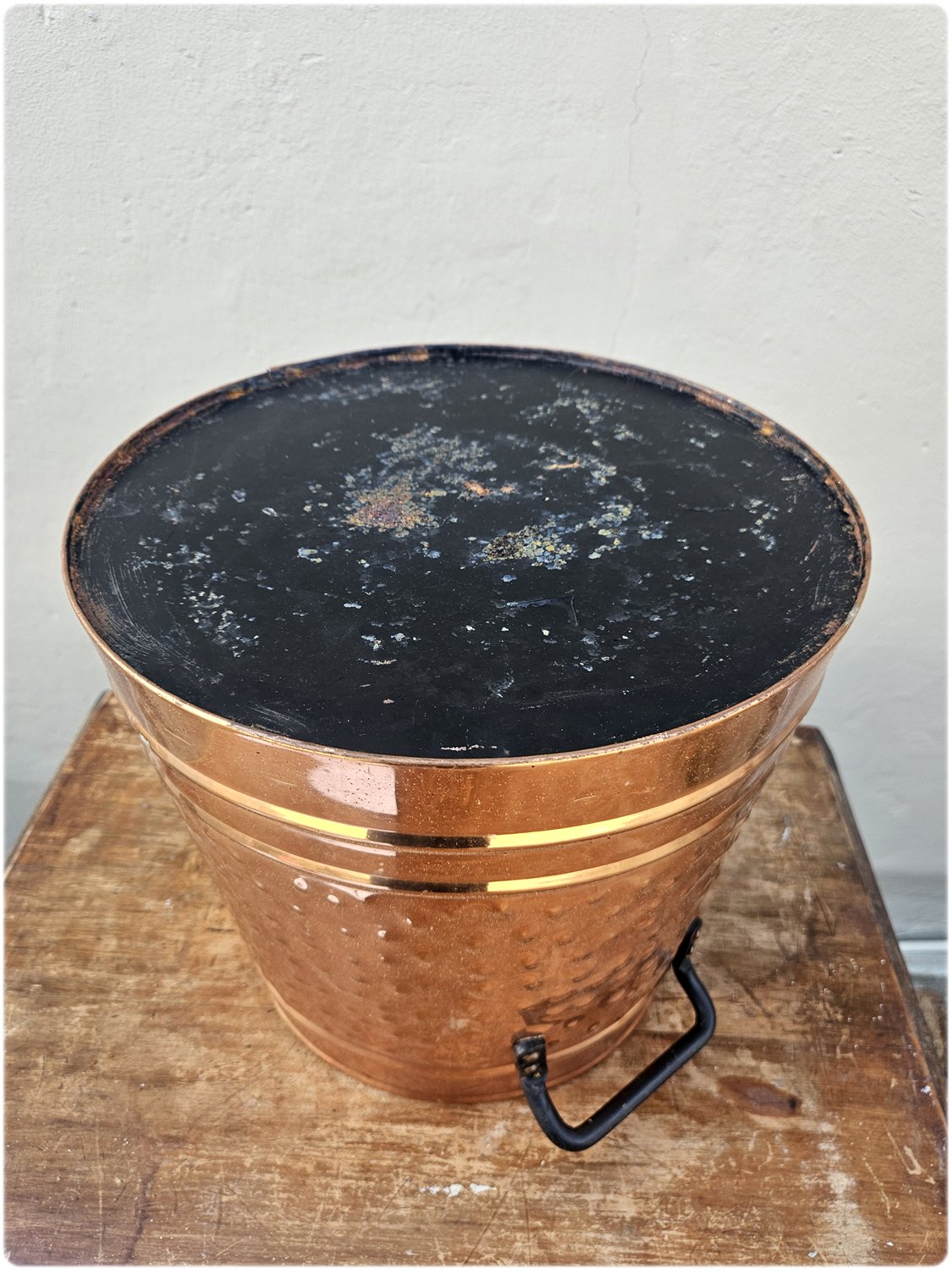 Large copper bucket