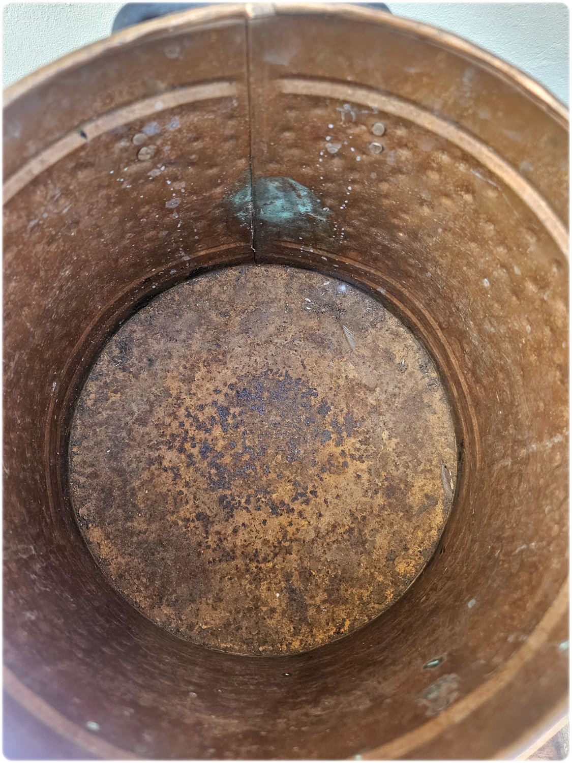 Large copper bucket