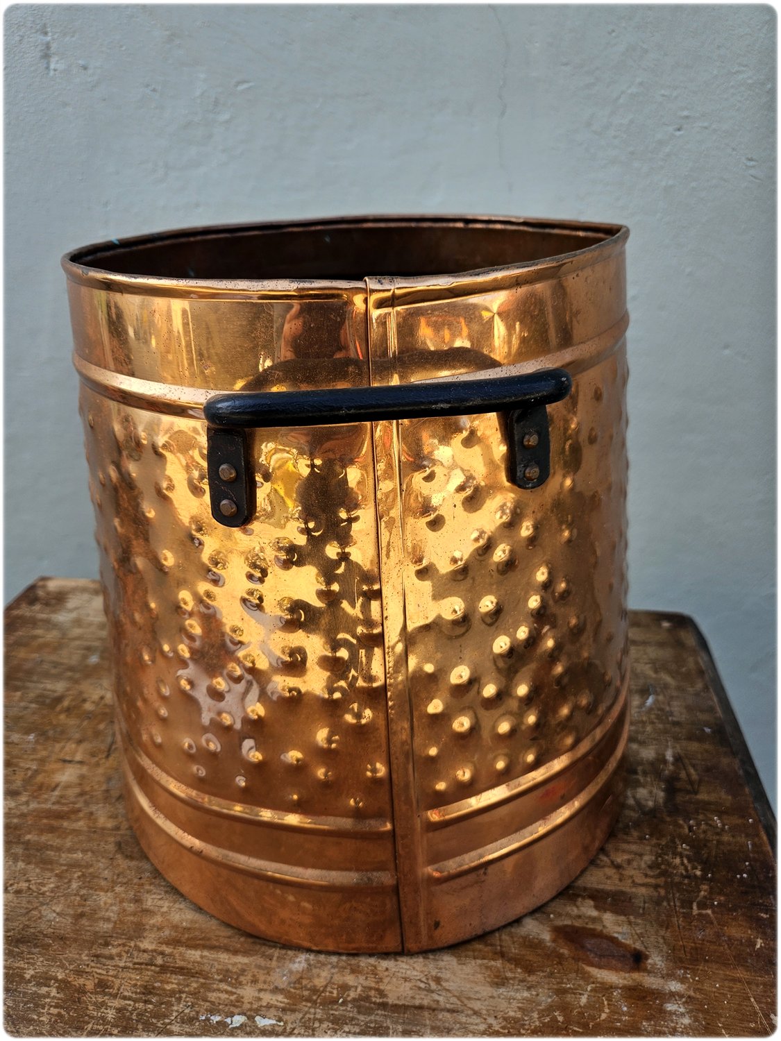 Large copper bucket