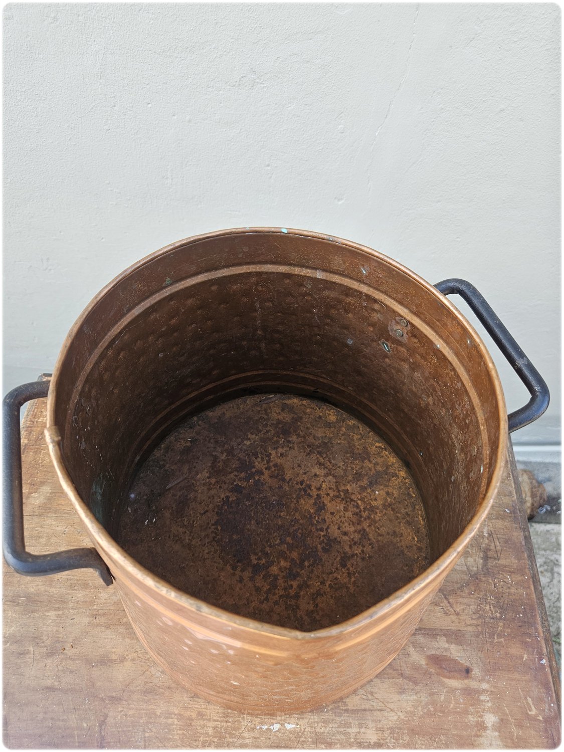 Large copper bucket