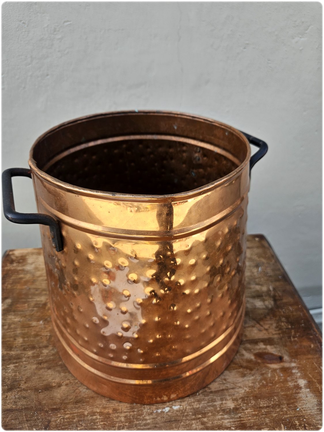 Large copper bucket