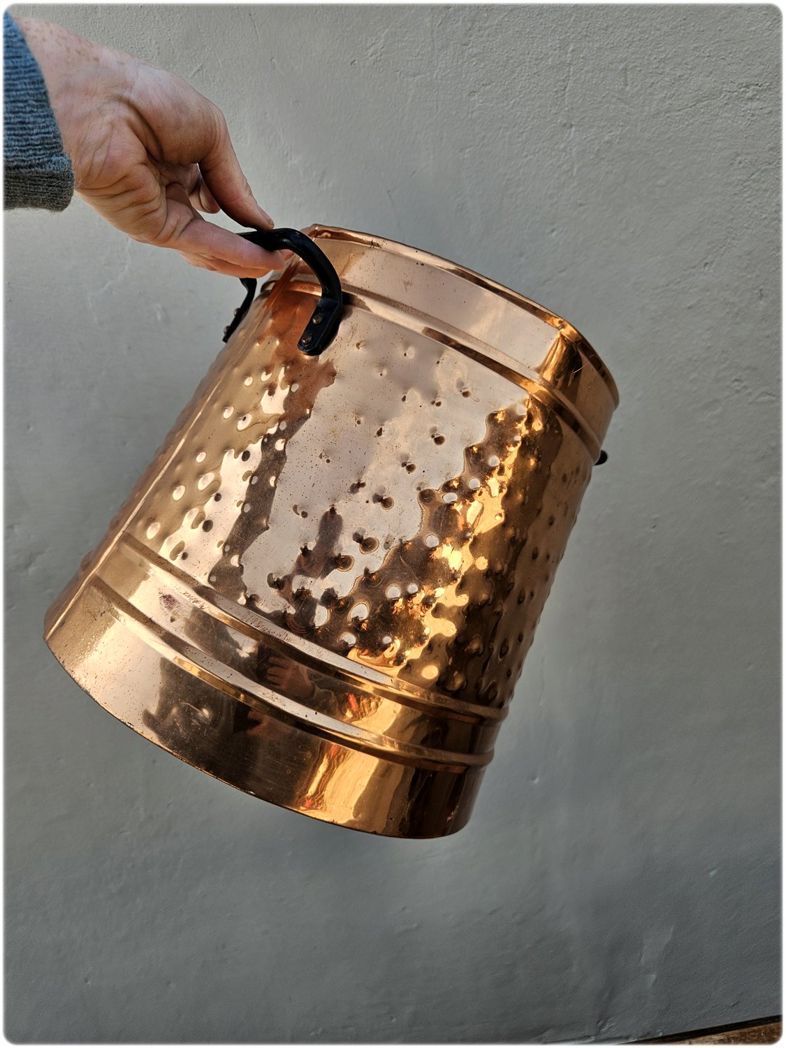 Large copper bucket