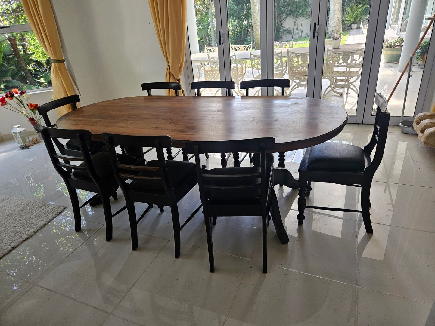 Smart dining room table and 8 chairs