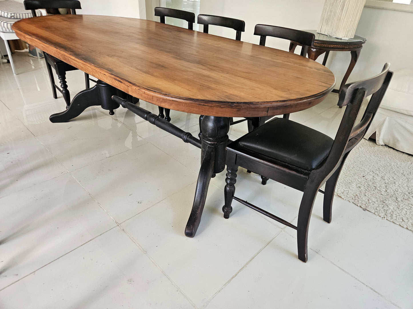 Smart dining room table and 8 chairs