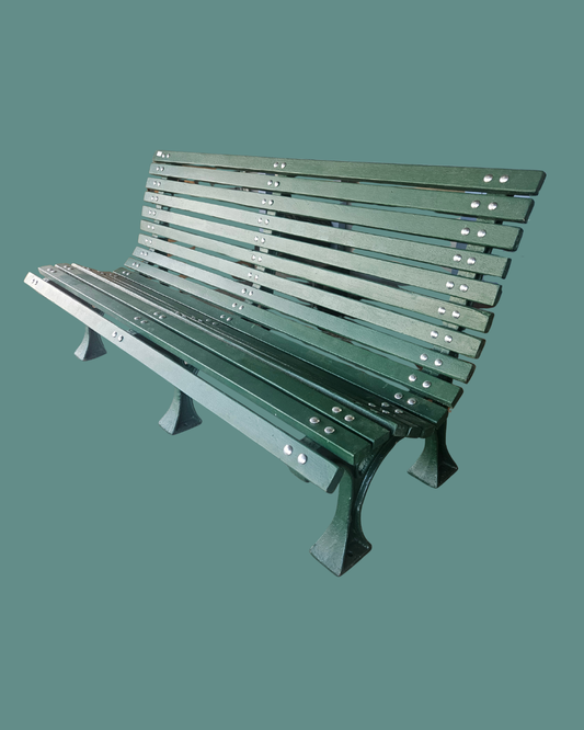 Green garden bench