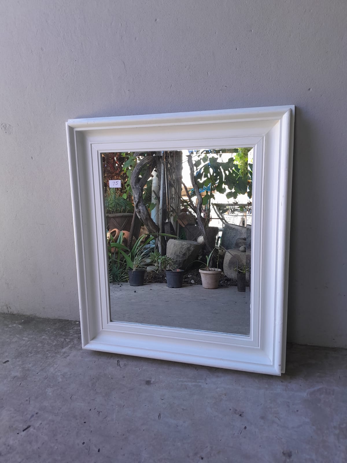 White beveled mirror