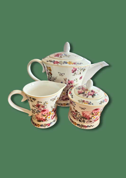 Modern floral teaset