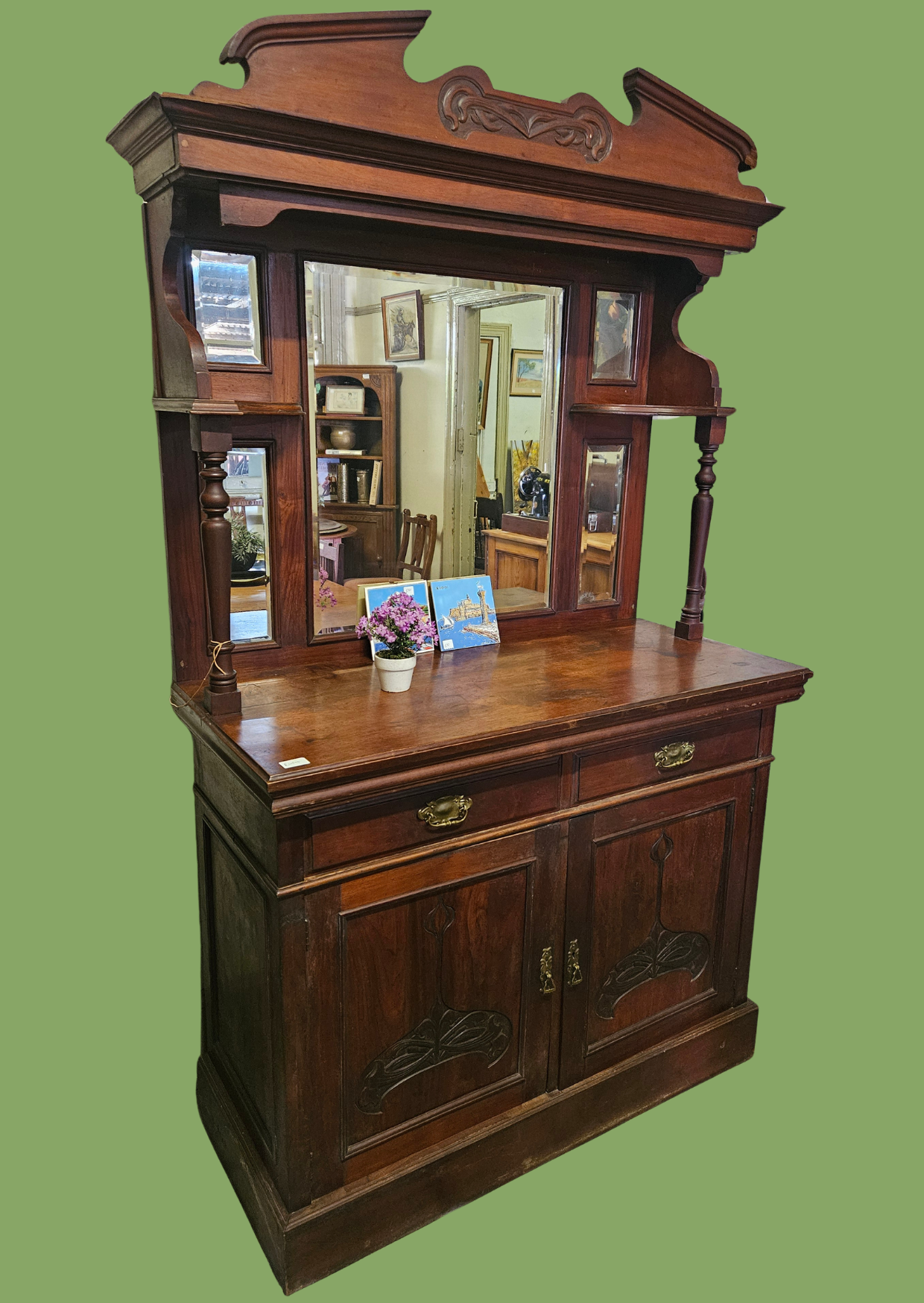 Teak Art Nouveau style sideboard