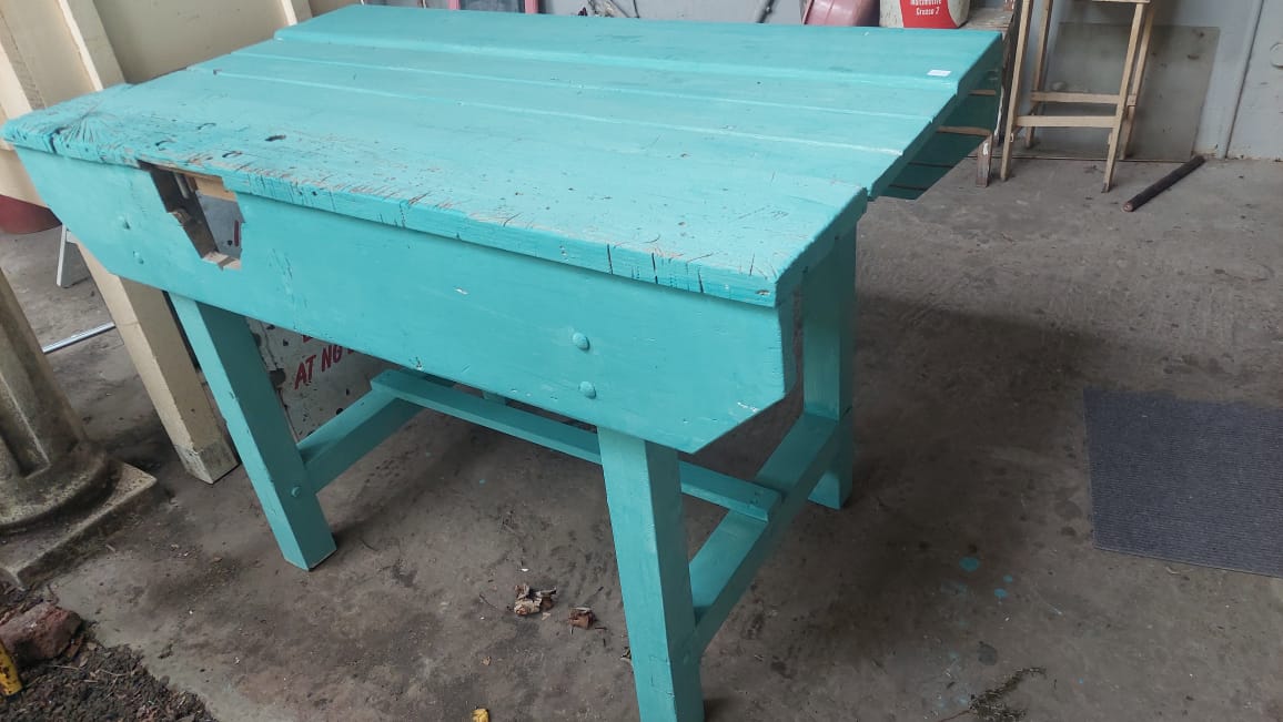 Painted workbench