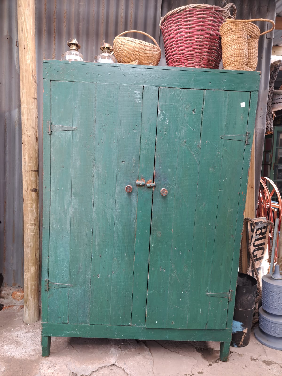 Original Antique green cupboard