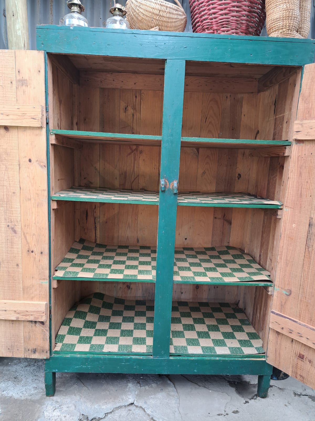 Original Antique green cupboard