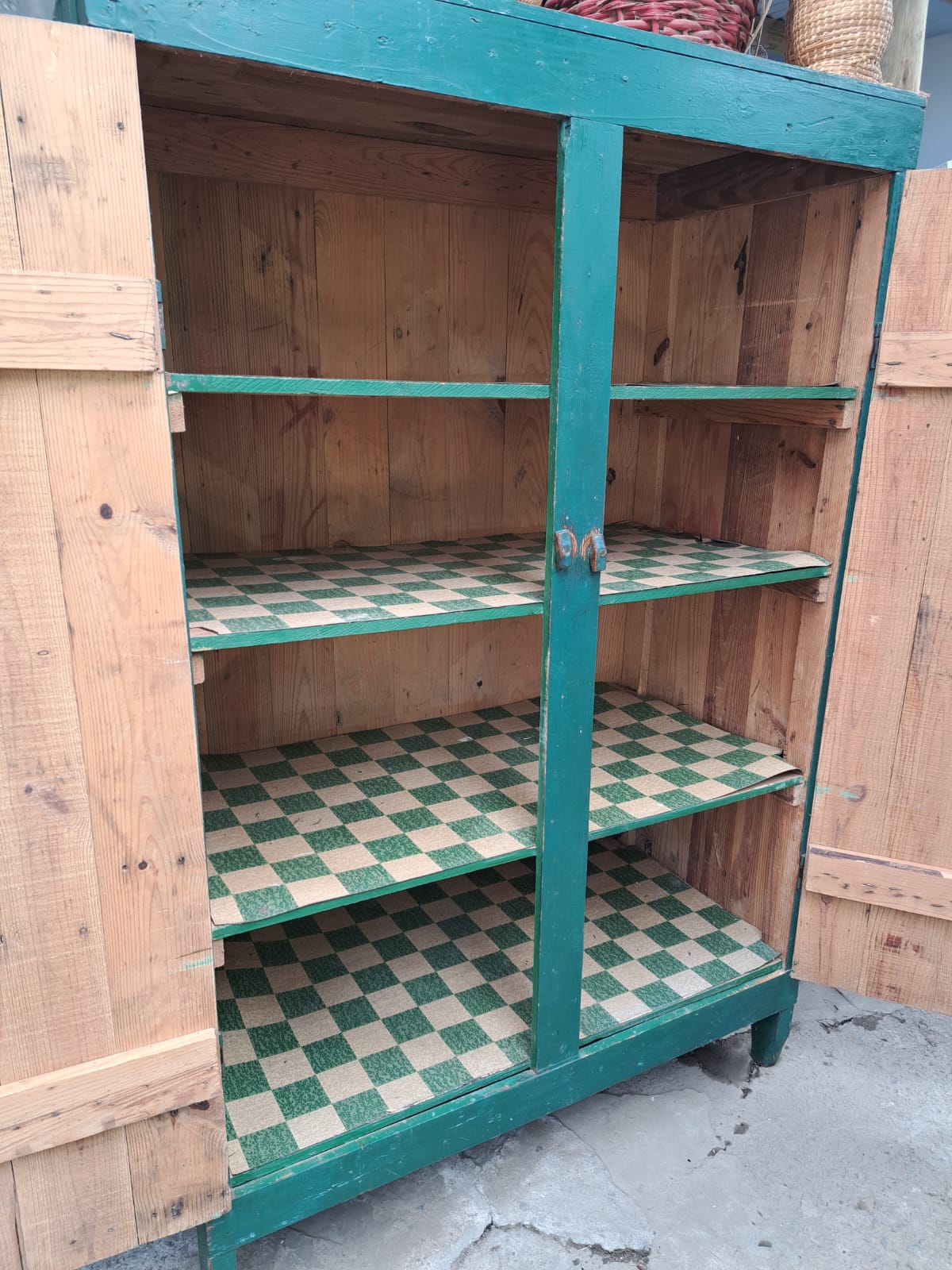 Original Antique green cupboard