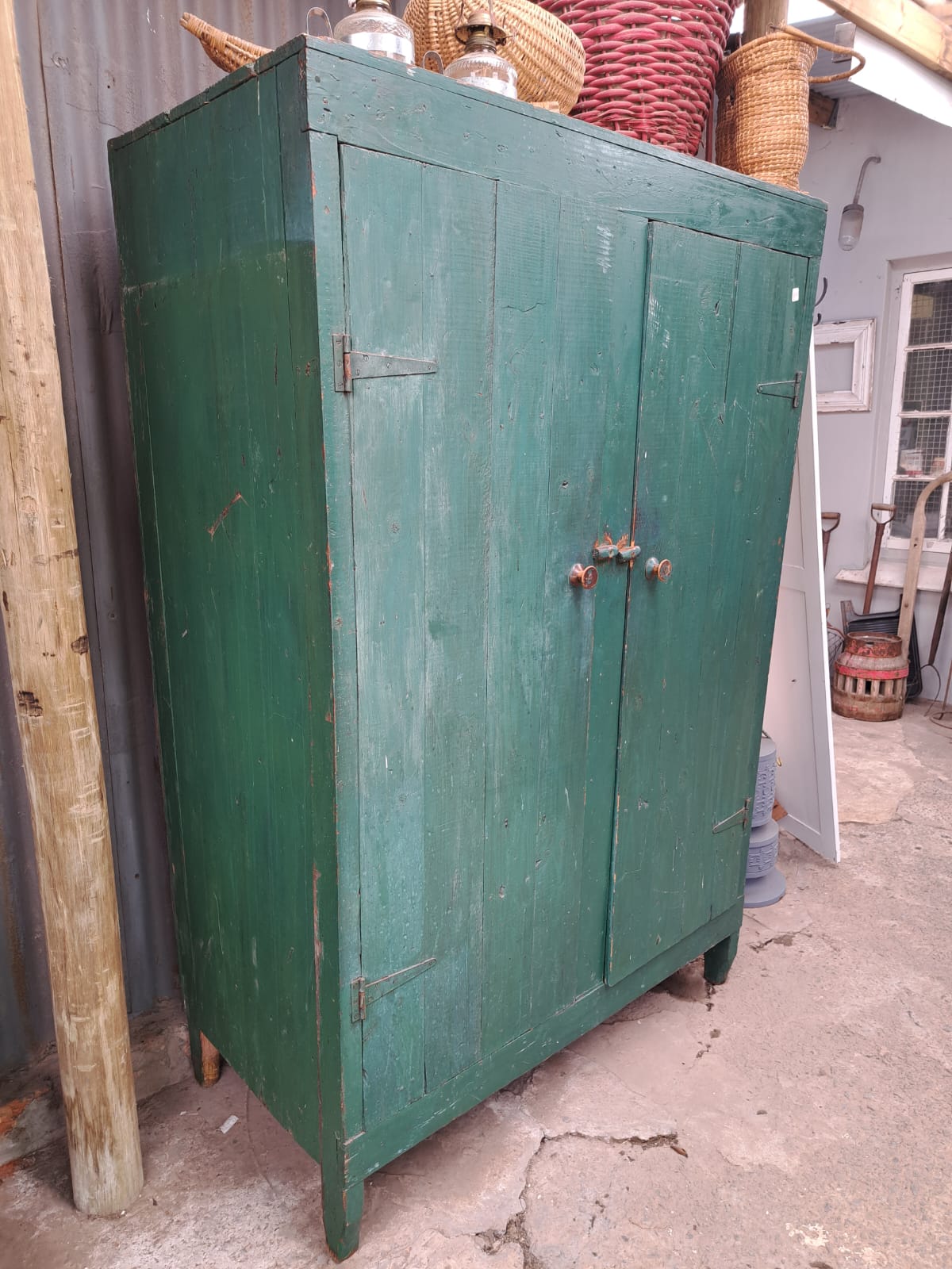 Original Antique green cupboard