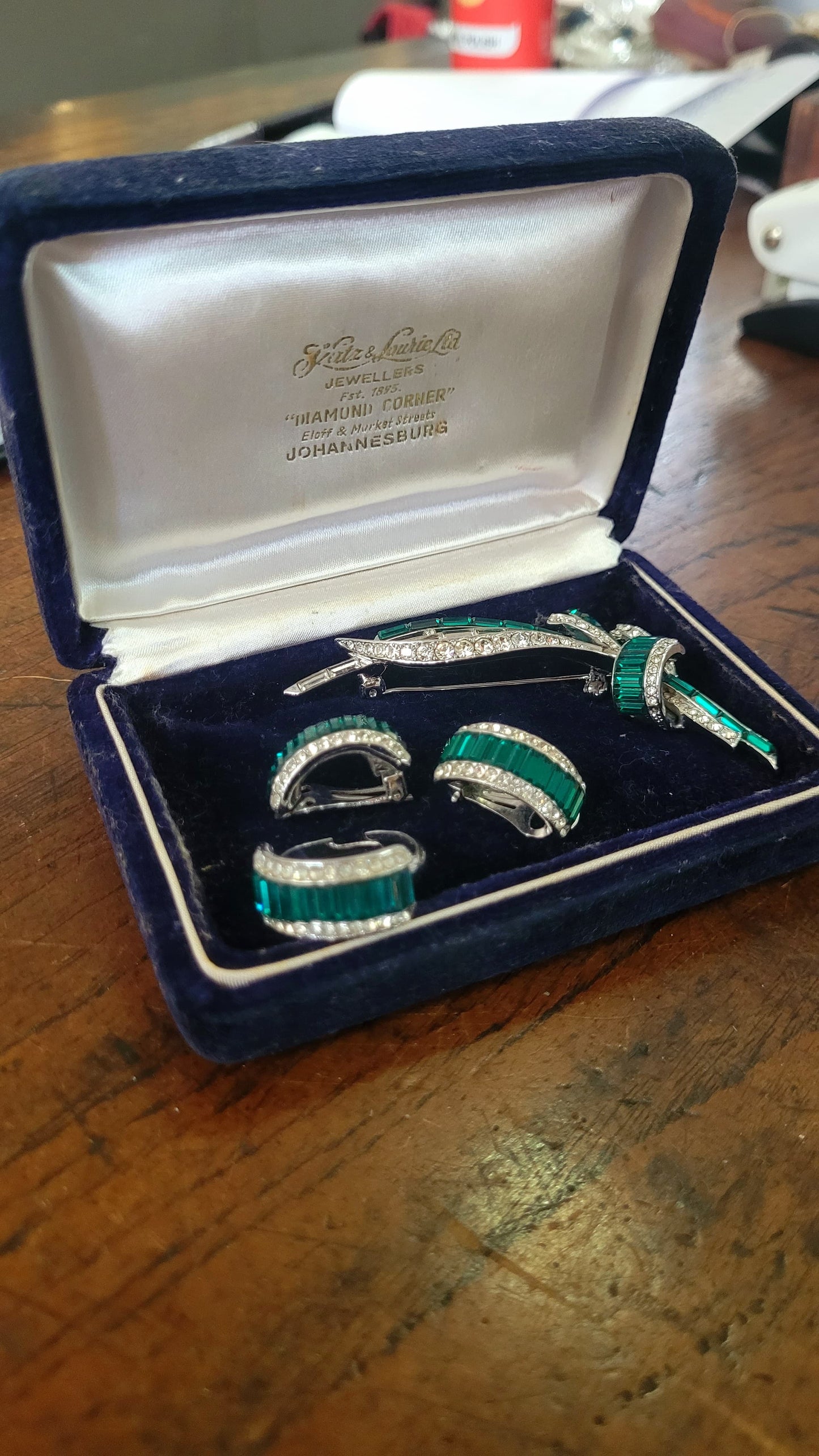 Green costume jewellery set