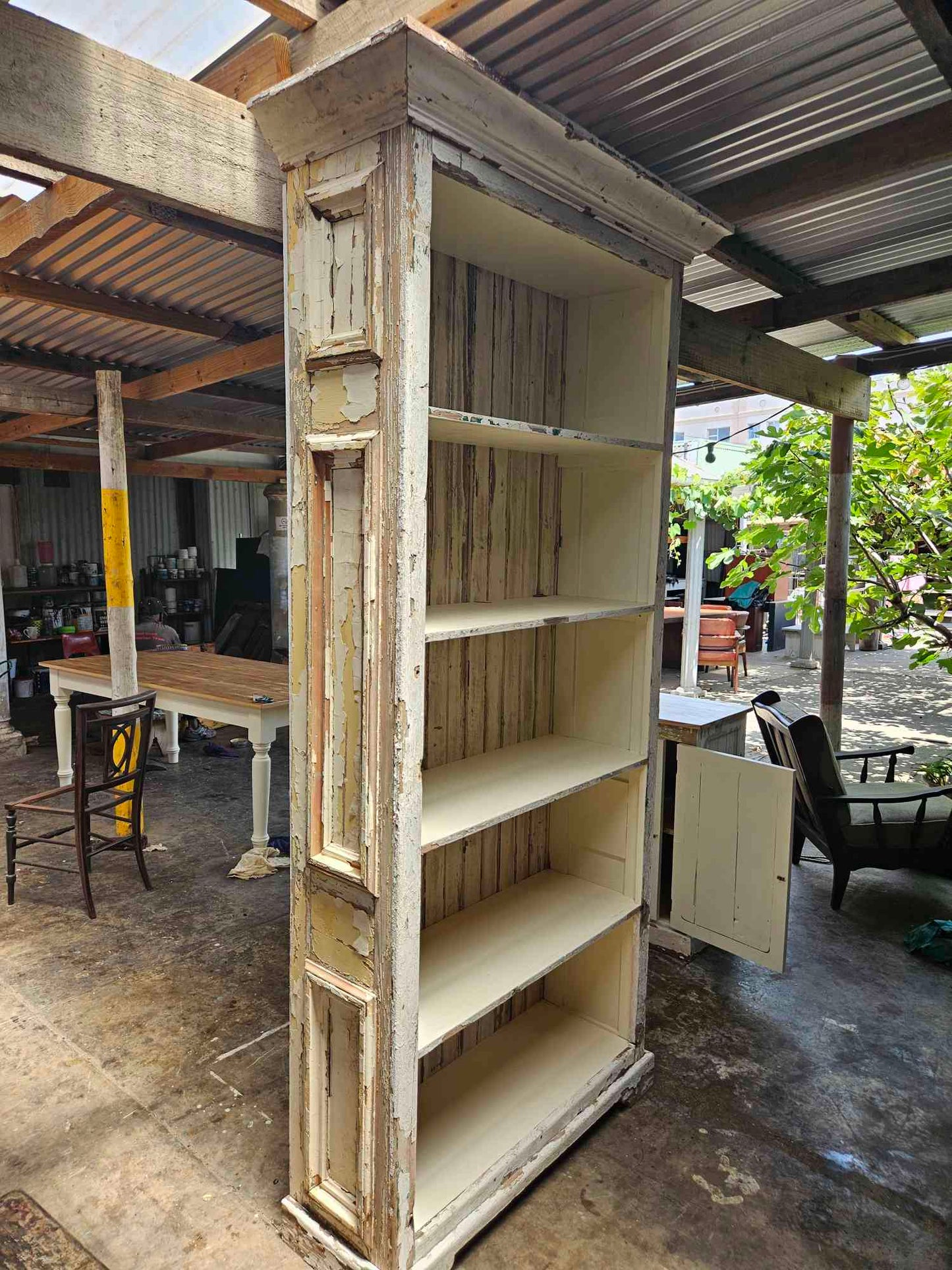 Tall rustic bookshelf
