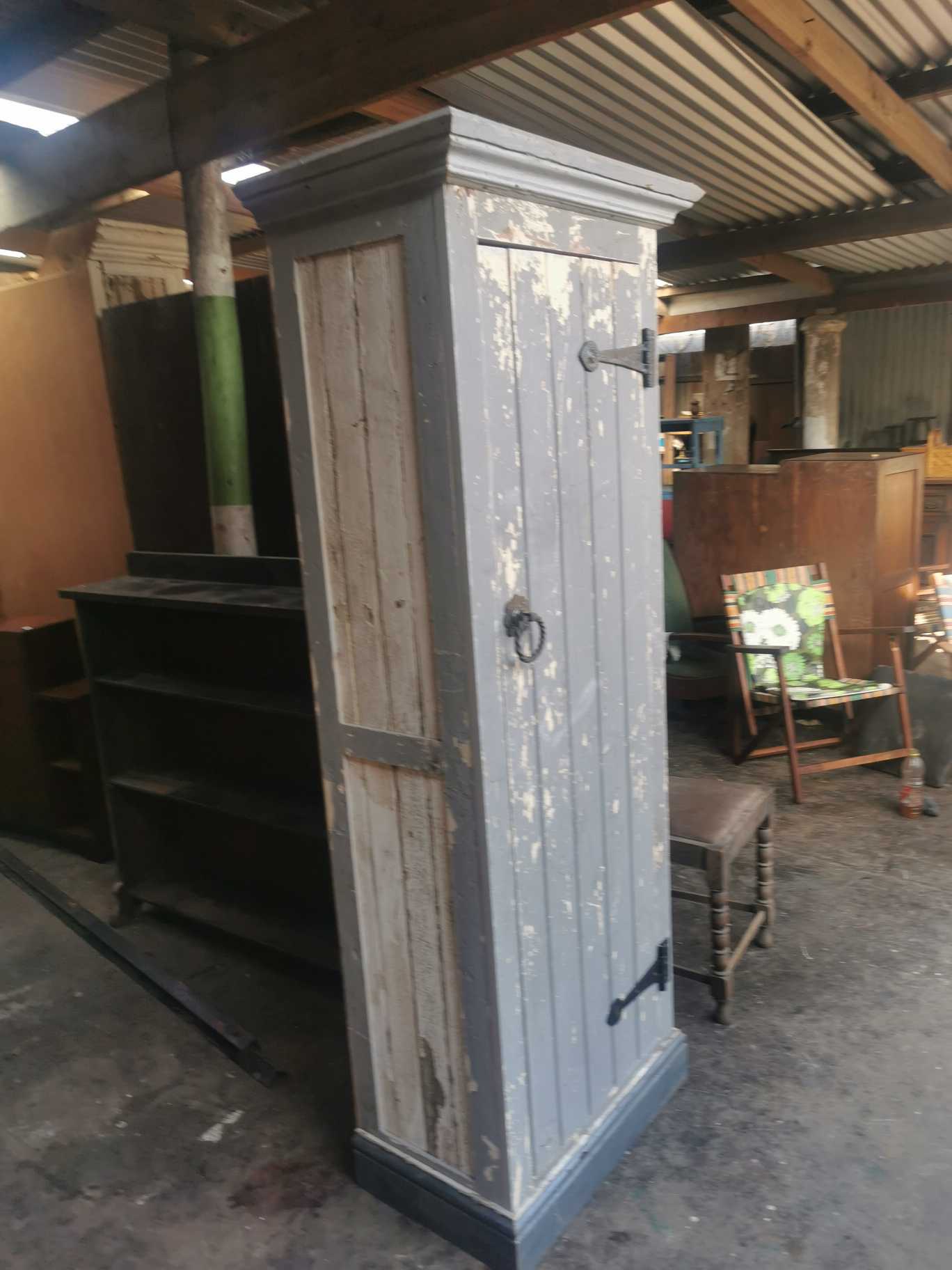Tall grey rustic cupboard