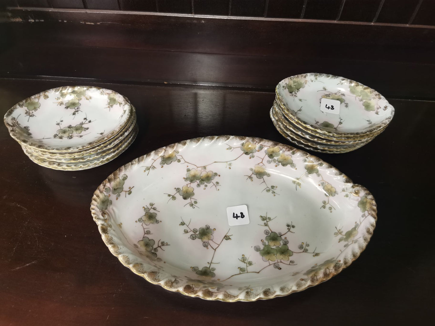 Set of antique snack plates