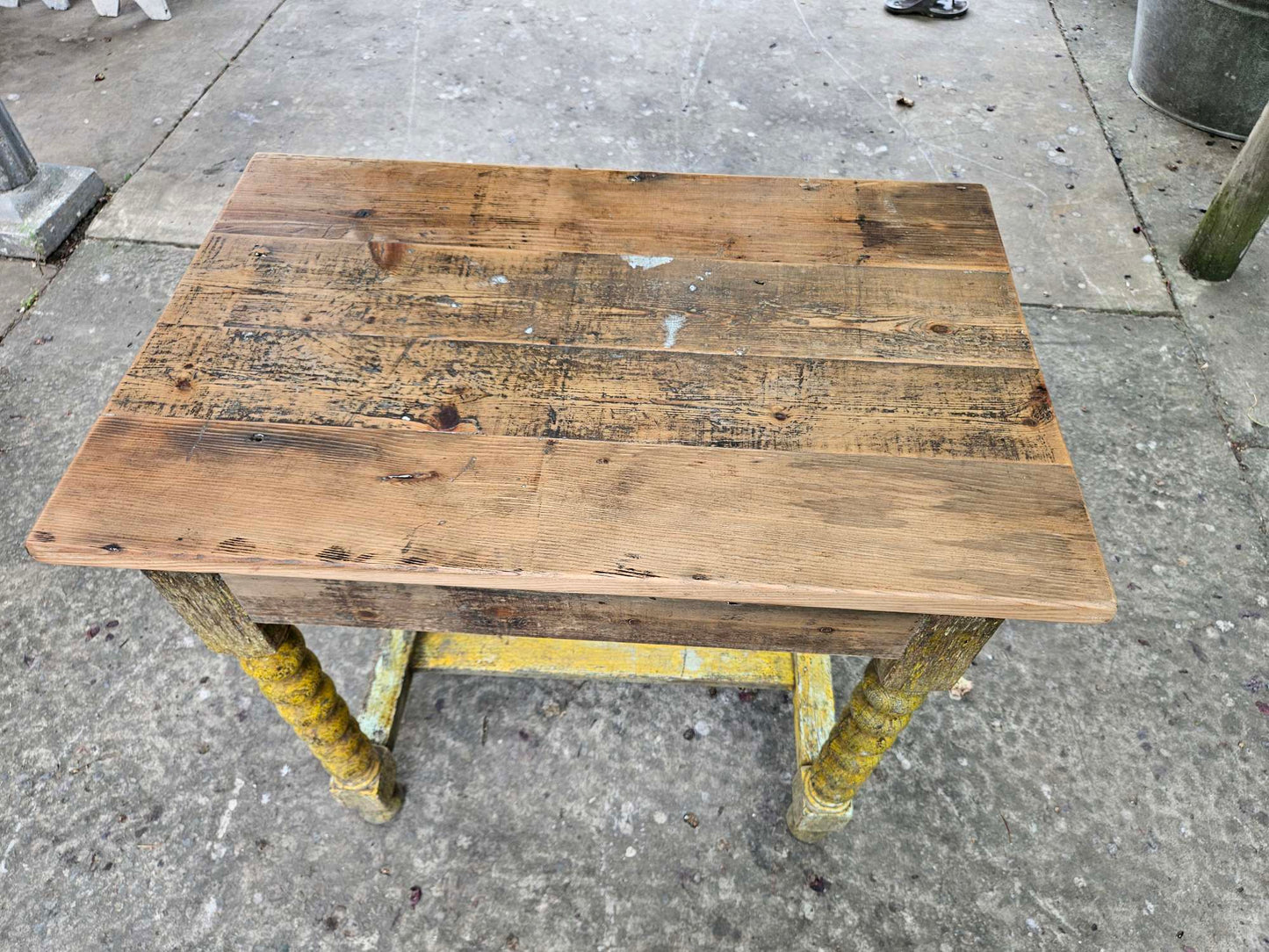 Yellow rustic table