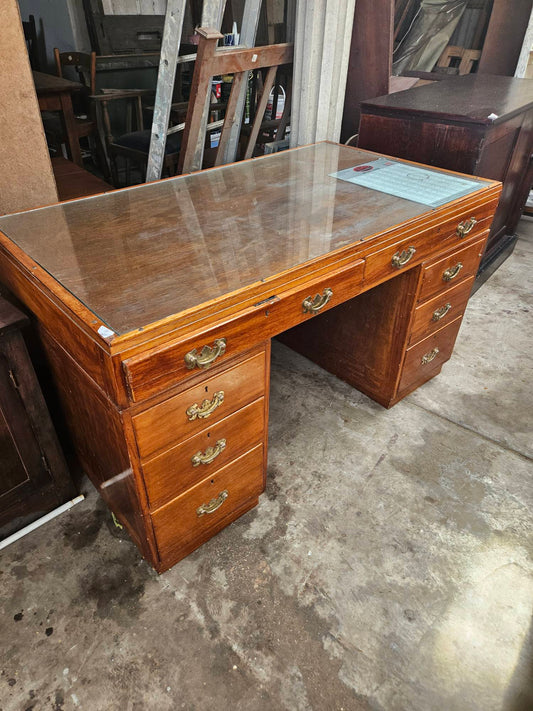 Vintage desk with 8 drawers