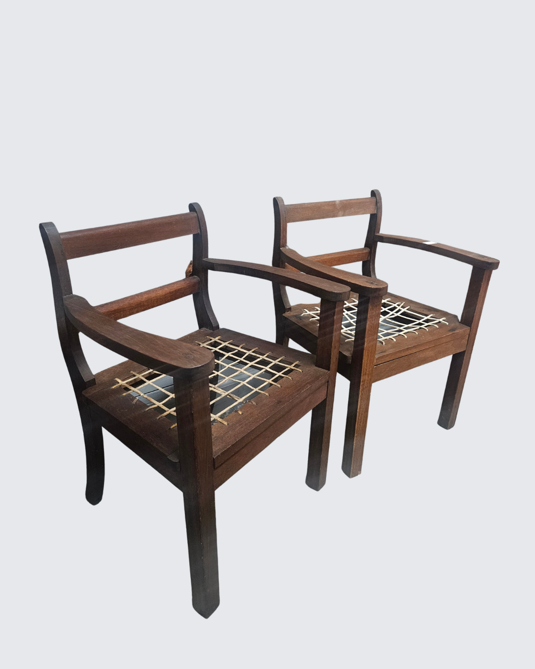 Pair of kiddies riempie chairs