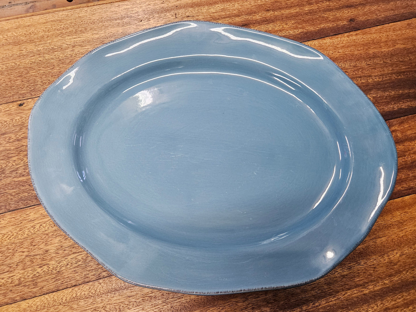 Blue ceramic plate
