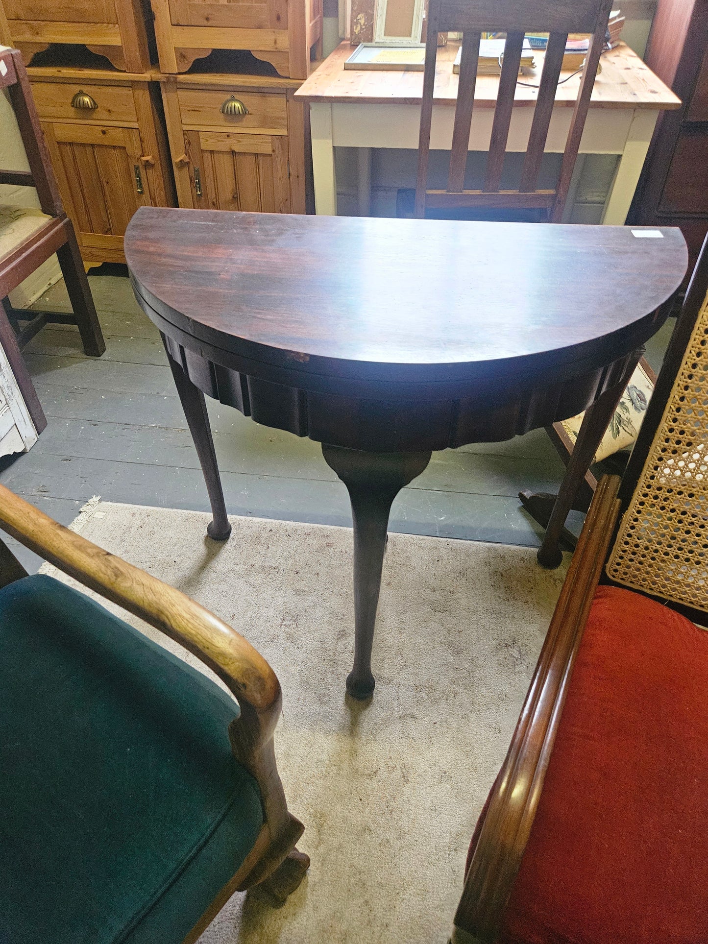 Imbuia Half moon card table