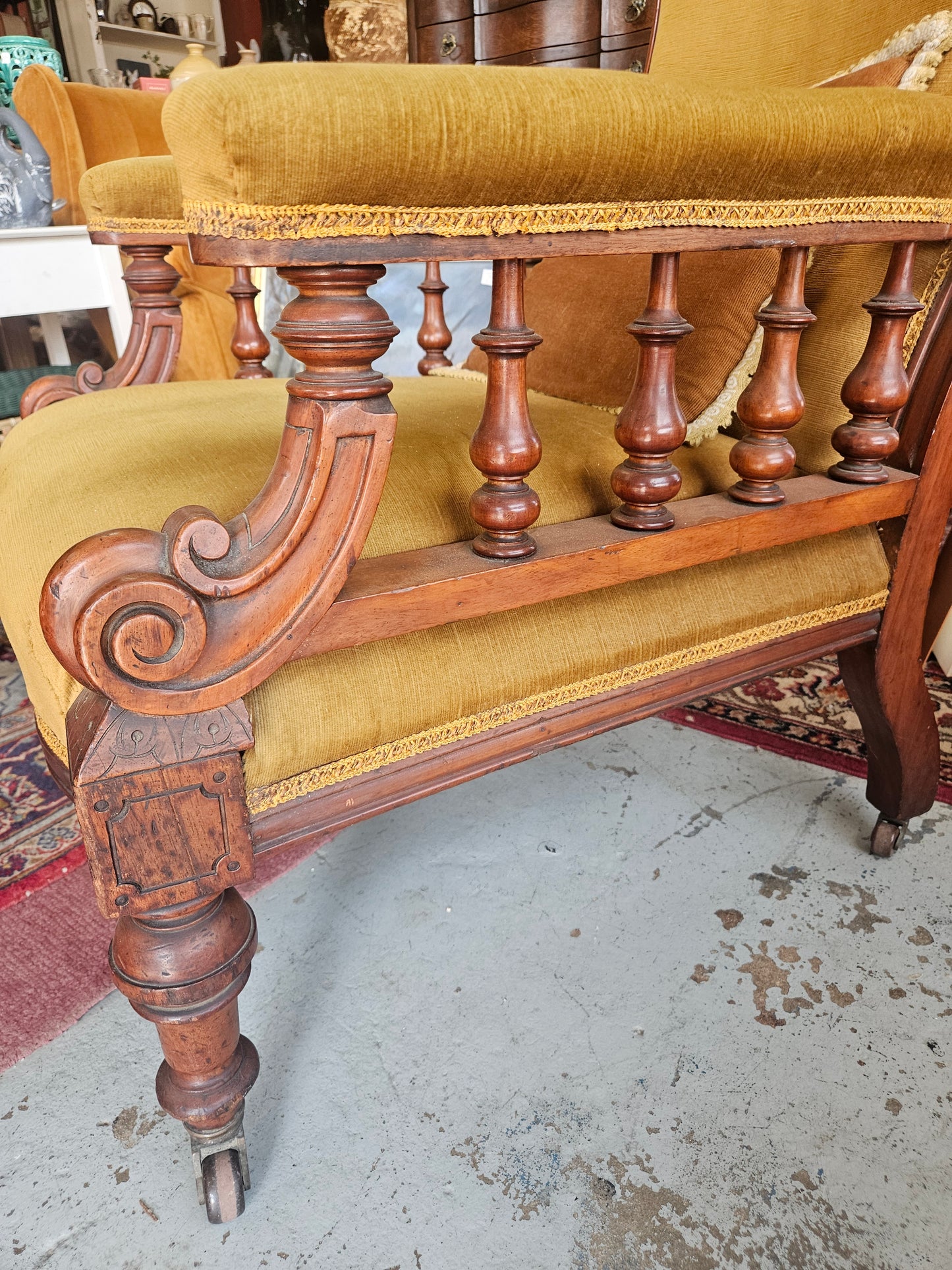 Late Victorian Mahogany Fireside Chair
