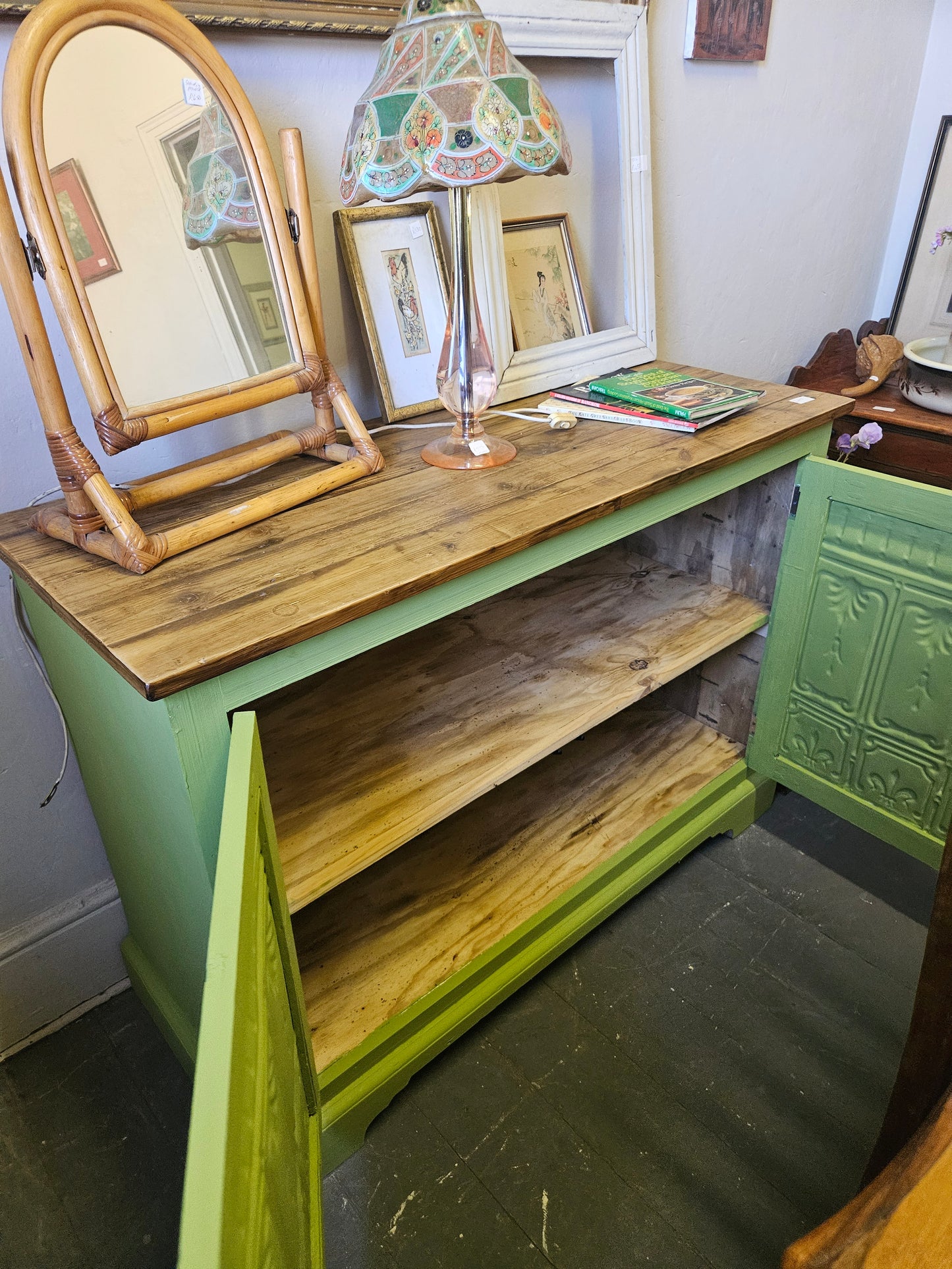 Lime green cabinet