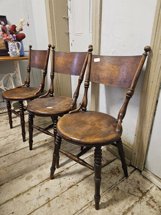 Antique kitchen chairs set of 3