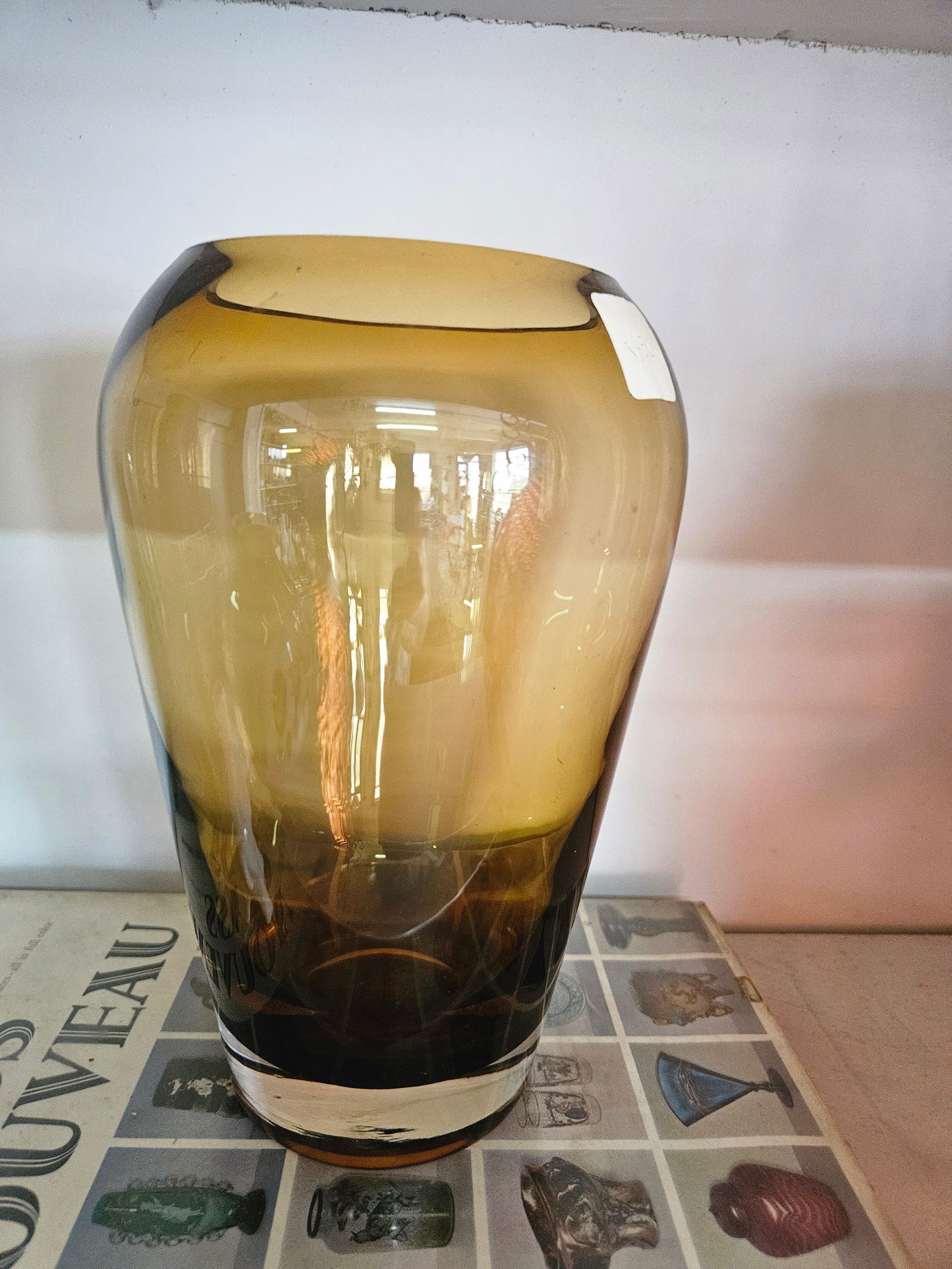 Amber glass vase