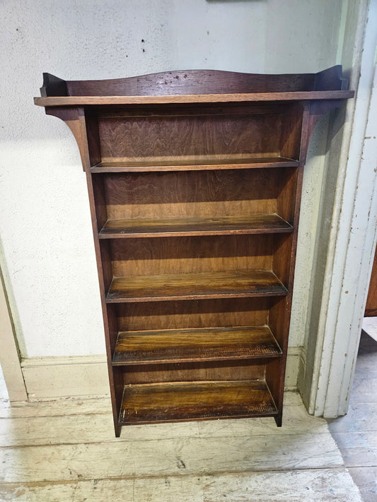 Narrow oak bookshelf